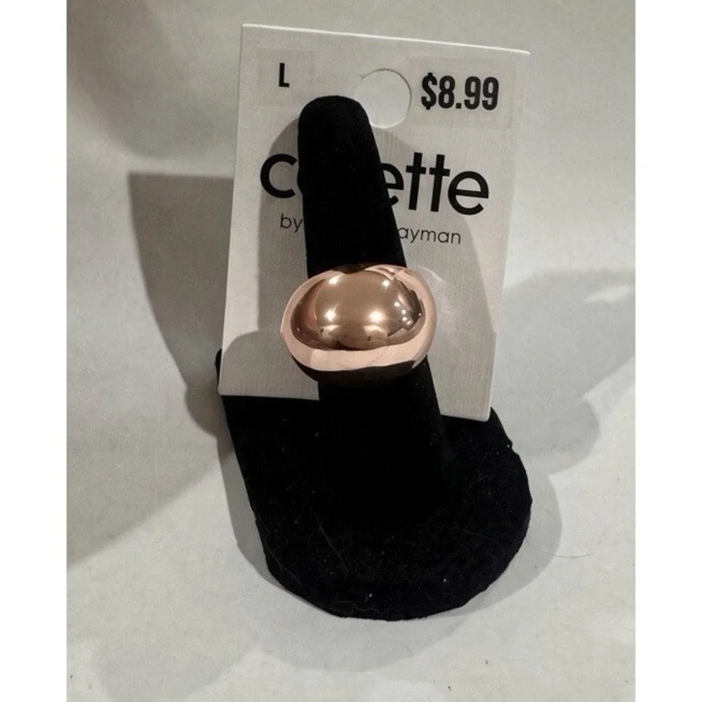 Colette by Colette Hayman Rose Gold Tone Dome Band Ring Size L No Stone